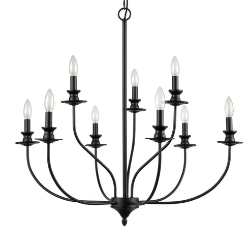 Farmhouse Chandelier Black Candle Chandelier for Dining