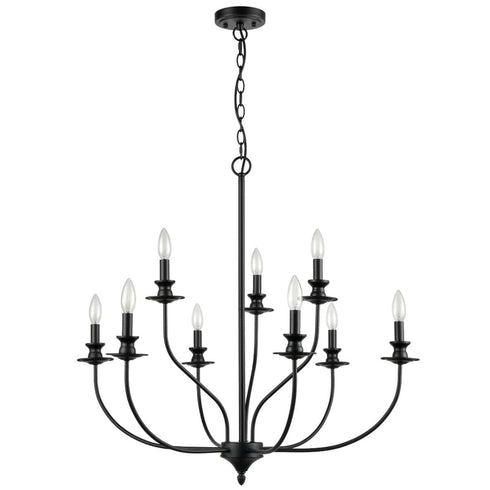 Farmhouse Chandelier Black Candle Chandelier for Dining