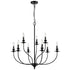 Farmhouse Chandelier Black Candle Chandelier for Dining