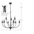 Farmhouse Chandelier Black Candle Chandelier for Dining