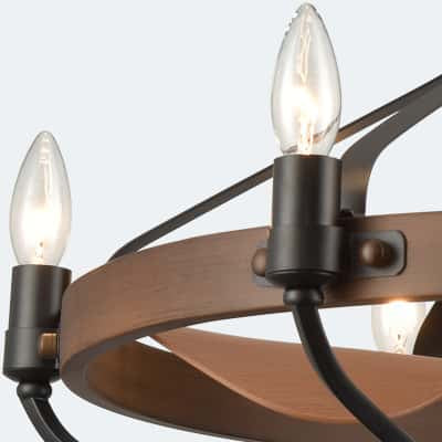 Farmhouse Chandelier Ceiling Fans with Lights and Remote 24 Inches