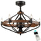 Farmhouse Chandelier Ceiling Fans with Lights and Remote 24 Inches