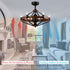 Farmhouse Chandelier Ceiling Fans with Lights and Remote 24 Inches
