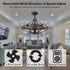 Farmhouse Chandelier Ceiling Fans with Lights and Remote 24 Inches