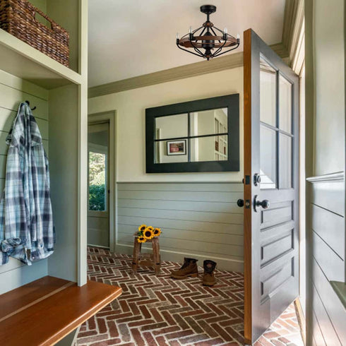 Farmhouse Chandelier Ceiling Fans with Lights and Remote 24 Inches