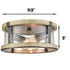 Farmhouse Flush Mount Ceiling Light Seeded Glass Shades Drum 2-light