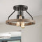 Farmhouse Flush Mount Ceiling Light Wood Grain with 3 Lights