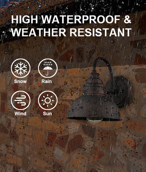 2-Pack Farmhouse Indoor/Outdoor Wall Sconce Metal Barn Light