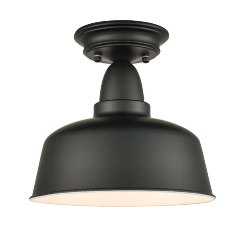 Farmhouse Matte Black Ceiling Light Fixture Rustic Barn Flush Mount