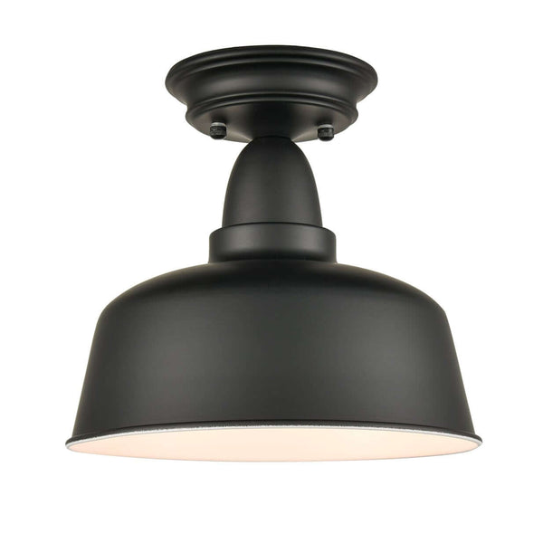 Farmhouse Matte Black Ceiling Light Fixture Rustic Barn Flush Mount
