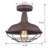 Farmhouse Metal Cage Rust Semi-Flush Ceiling Lights