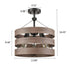 Velletri Farmhouse Metal Drum Ceiling Light Wood Finish Dining Room Fixture