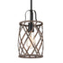 Farmhouse Metal Drum Ceiling Pendant Light Wood Finish 1-Light