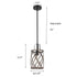 Farmhouse Metal Drum Ceiling Pendant Light Wood Finish 1-Light