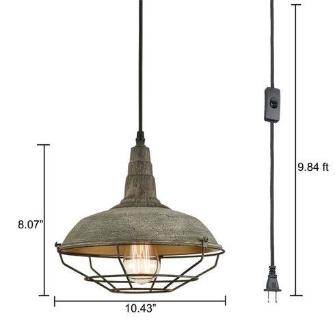 Chieri Farmhouse Plug in Pendant Light Hanging Lighting Fixture