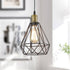 Farmhouse Plug-in Pendant Light Polygon Cage Shade