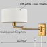 Farmhouse Wall Sconces Plug in Set of Two Brass Swing Arm Wall Lamp with Fabric Shade