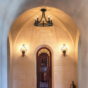 Ustica Acireale Farmhouse Semi Flush Mount Ceiling Light Bronze 5-Light Ceiling Chandelier