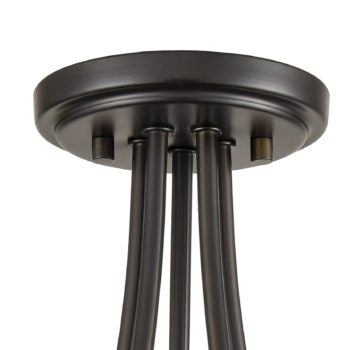 Ustica Acireale Farmhouse Semi Flush Mount Ceiling Light Bronze 5-Light Ceiling Chandelier