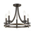 Ustica Acireale Farmhouse Semi Flush Mount Ceiling Light Bronze 5-Light Ceiling Chandelier