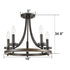 Ustica Acireale Farmhouse Semi Flush Mount Ceiling Light Bronze 5-Light Ceiling Chandelier