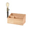 Farmhouse Table Lamp with Wooden Storage Base Plug in Light