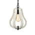 Siena Farmhouse Vintage Wood Pendant Light Distressed White Swag Pendant