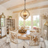 Farmhouse White Wood Chandeliers Orb Dining Room Chandelier