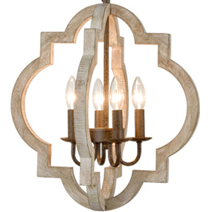 Farmhouse White Wood Chandeliers Orb Dining Room Chandelier