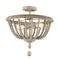 Farmhouse Wood Beaded Semi Flush Mount Ceiling Lights Grey