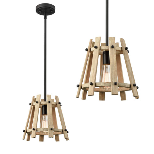 Farmhouse Wood Pendant Lighting for Kitchen Island