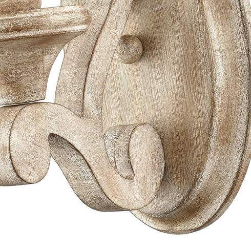 Farmhouse Wood Wall Sconce Candle Style, Antique White