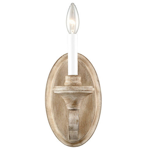 Farmhouse Wood Wall Sconce Candle Style, Antique White