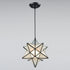 Radda Frosted Glass Moravian Star Pendant Light Chandelier, 12”