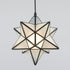 Radda Frosted Glass Moravian Star Pendant Light Chandelier, 12”
