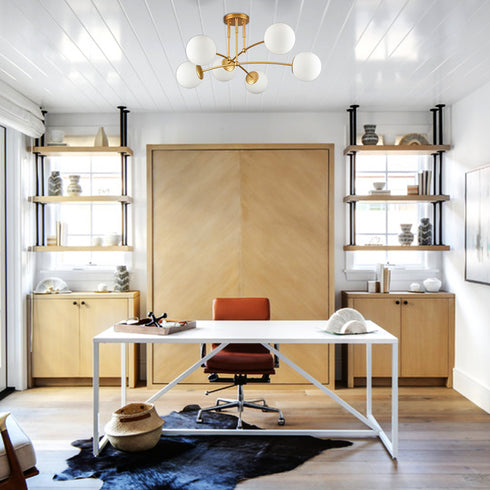 Modern Gold Ceiling Light 6-Light Globe Chandelier