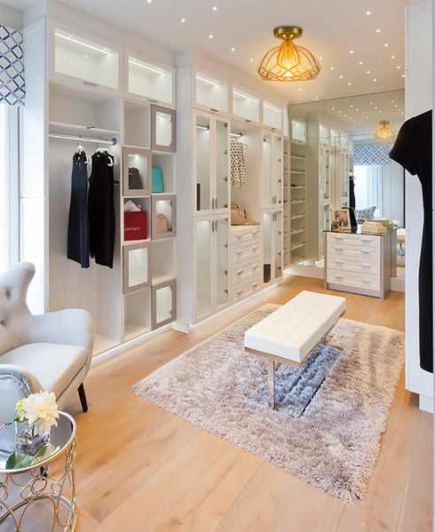 Dome-Shaped, Vintage, Glass Ceiling Light Fixture