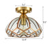 Dome-Shaped, Vintage, Glass Ceiling Light Fixture