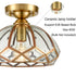 Dome-Shaped, Vintage, Glass Ceiling Light Fixture