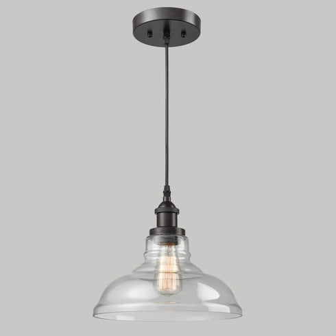 Volturno Glass Oil Rubbed Bronze Industrial Kitchen Island Pendant Lighting