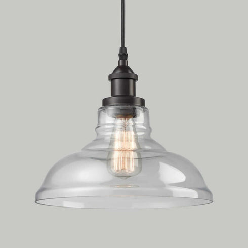 Volturno Glass Oil Rubbed Bronze Industrial Kitchen Island Pendant Lighting