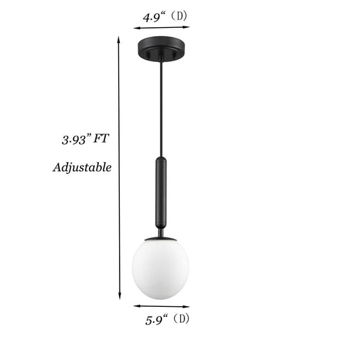 Globe Pendant Light for Kitchen Island Black