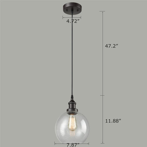 Santarcangelo Globe Seeded Glass Pendant Lights, Oil Rubbed Bronze