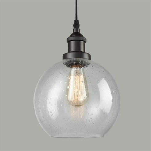 Santarcangelo Globe Seeded Glass Pendant Lights, Oil Rubbed Bronze
