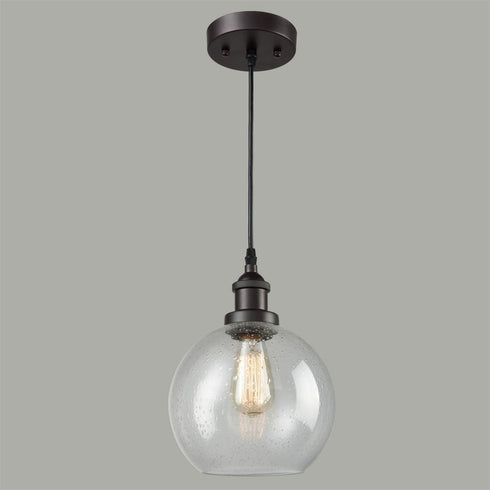 Santarcangelo Globe Seeded Glass Pendant Lights, Oil Rubbed Bronze