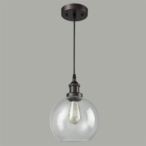 Santarcangelo Globe Seeded Glass Pendant Lights, Oil Rubbed Bronze