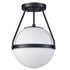 Globe Semi Flush Ceiling Light Black