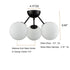 Globe Sputnik Chandelier Black Ceiling Light- 3 Light