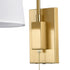 Gold Fabric Shade Wall Sconce Bedroom Plug-in Wall Lamp Set of 2