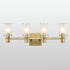 Modern Brass Bathroom Vanity Lighting with Frosted Glass - 4 Light